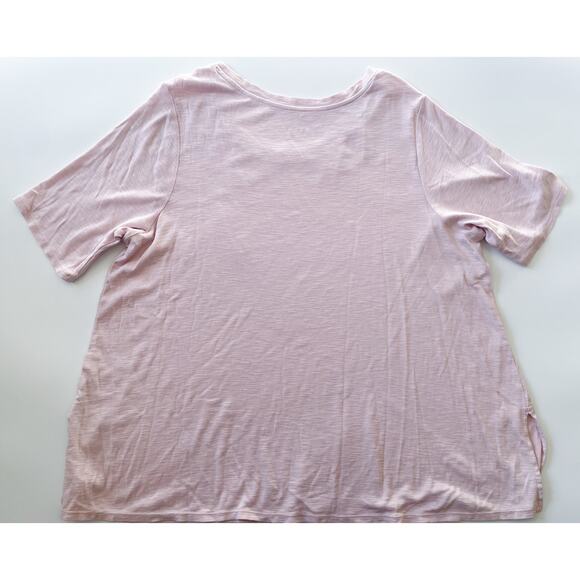 Women's J. Jill Scoop Neck Short Sleeve Tee Pink Pima Cotton Size 2X - Picture 1 of 7